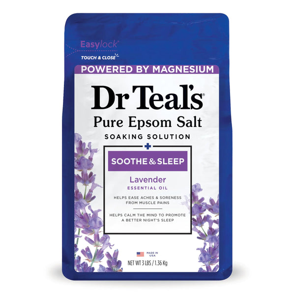 Dr Teals Epsom Magnesium Salt Soak Soothe & Sleep with Lavender 3 lbs
